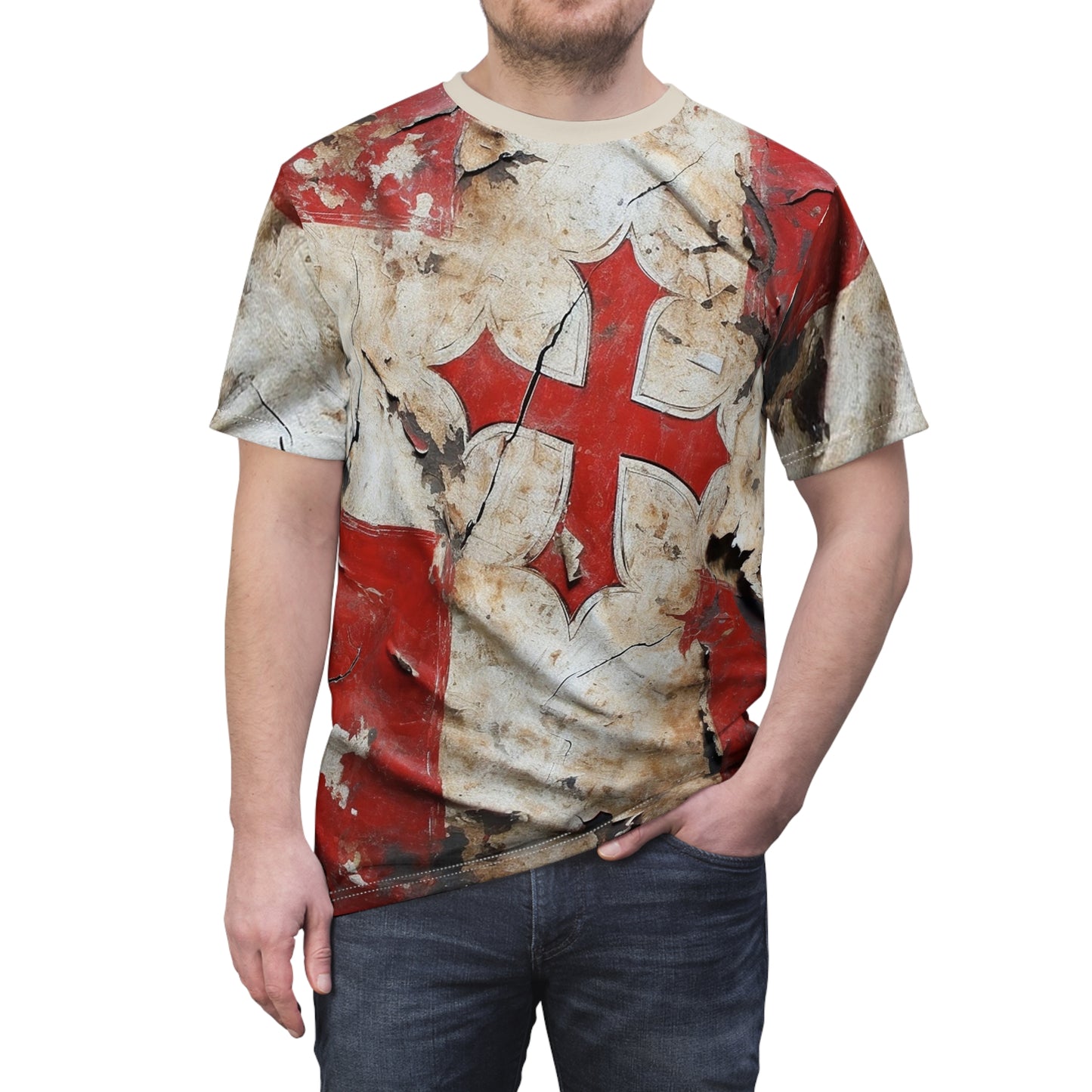 Templar Cross Unisex Cut & Sew Tee