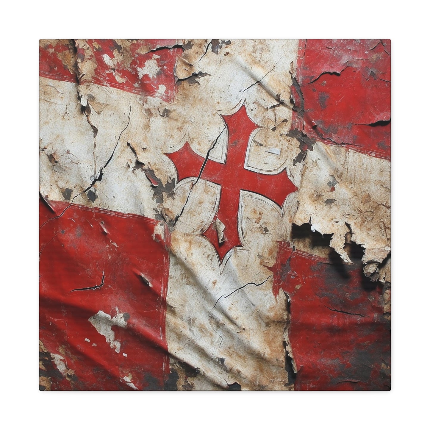 Tattered Templar Flag Canvas Gallery Wraps