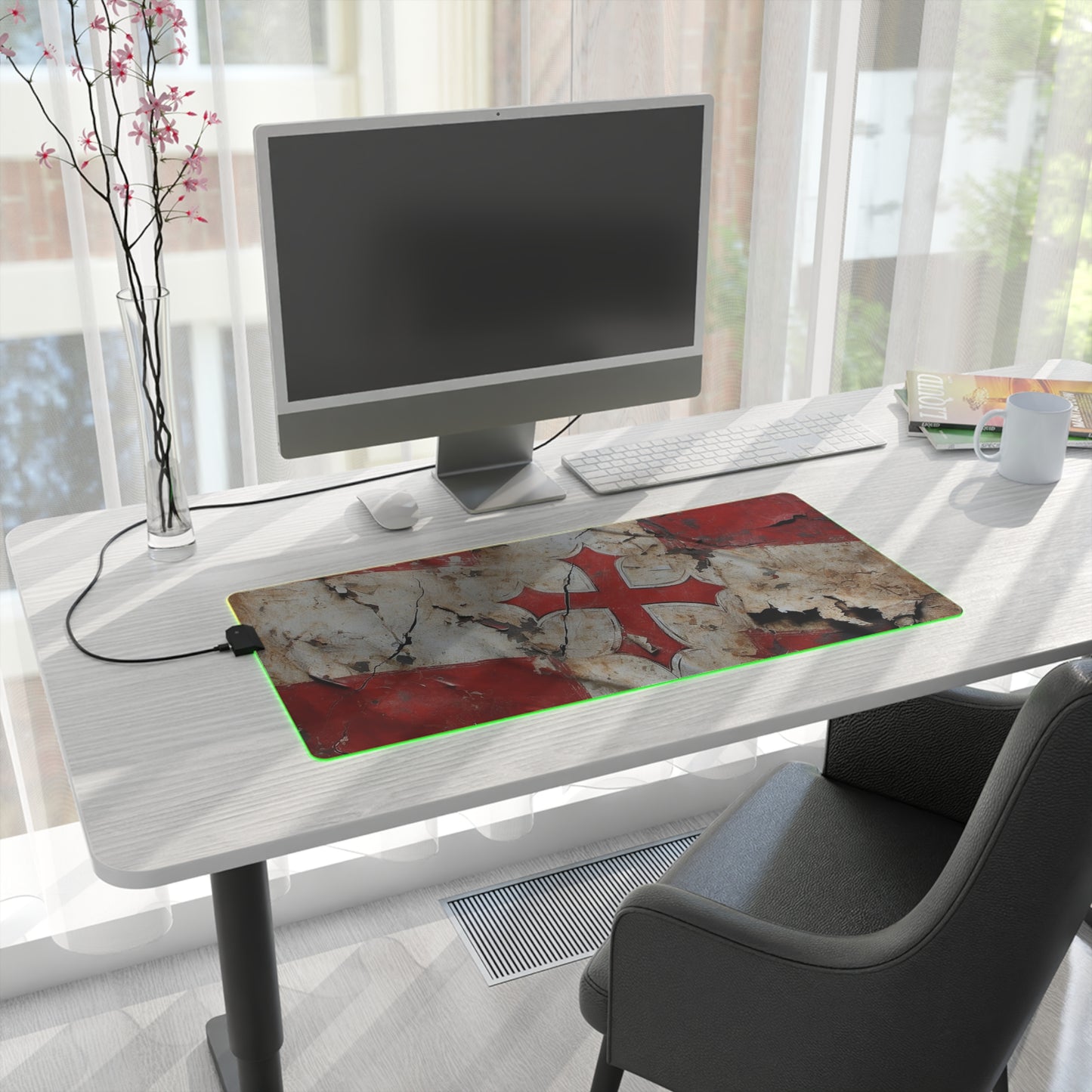 Templar Flag LED Gaming Mouse Pad