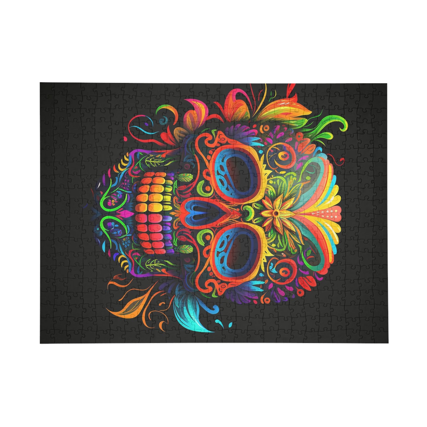 Neon Sugar Skull Puzzle (96, 252, 500, 1000-Piece)