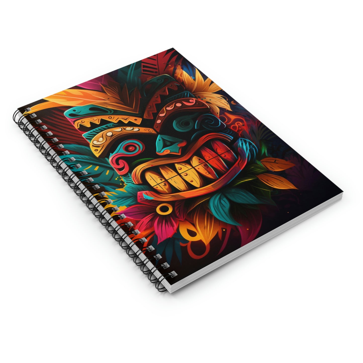 Feathered Tiki Spiral Notebook - Ruled Line