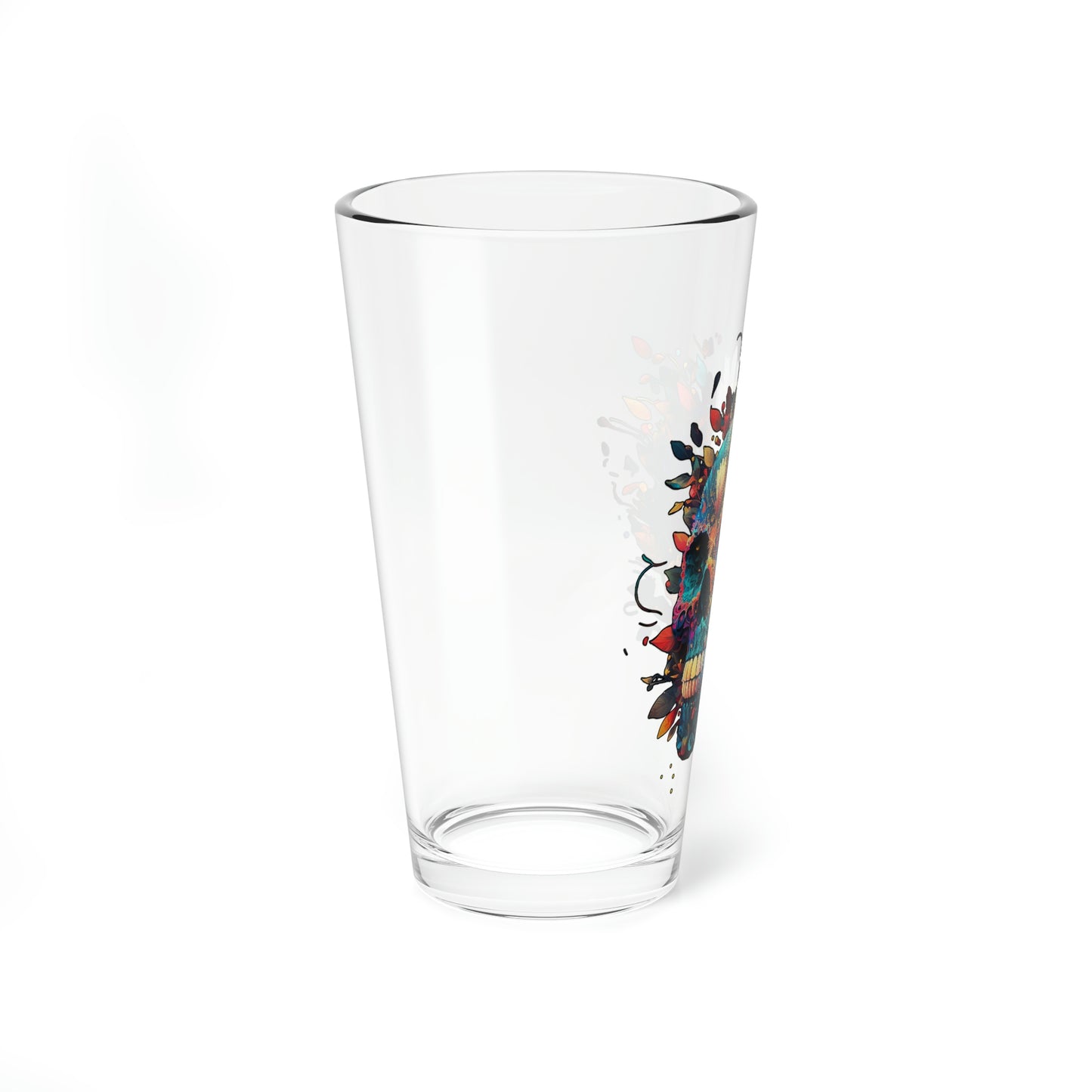 Blue Sugar Skull Mixing Glass, 16oz