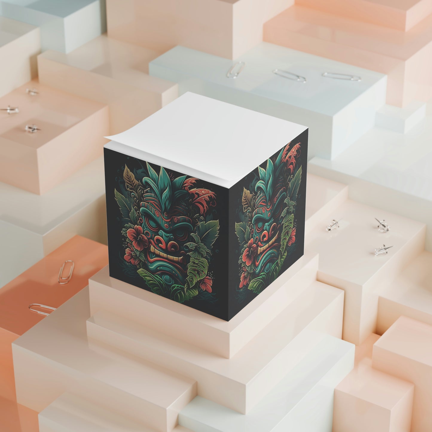 Green Tiki Note Cube