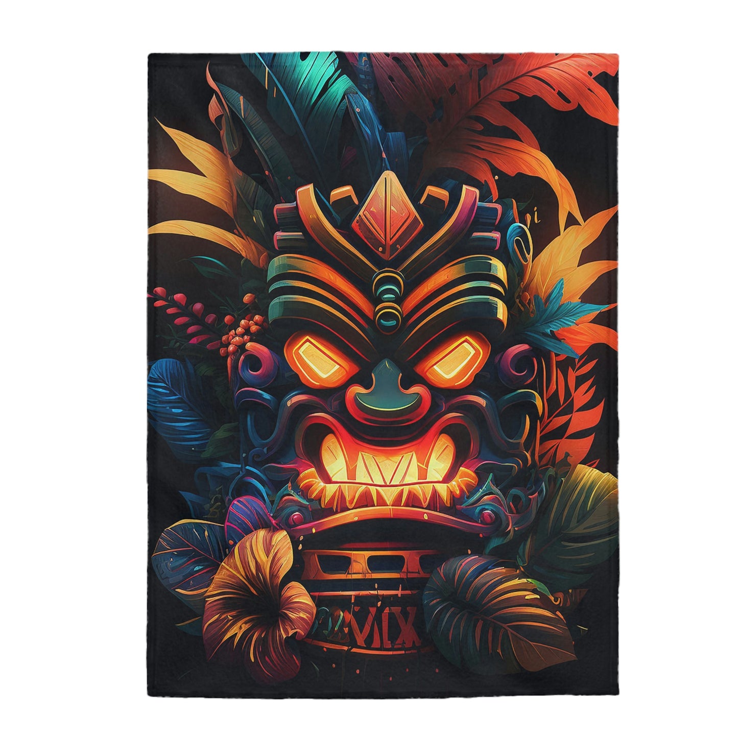 Fire Tiki Velveteen Plush Blanket