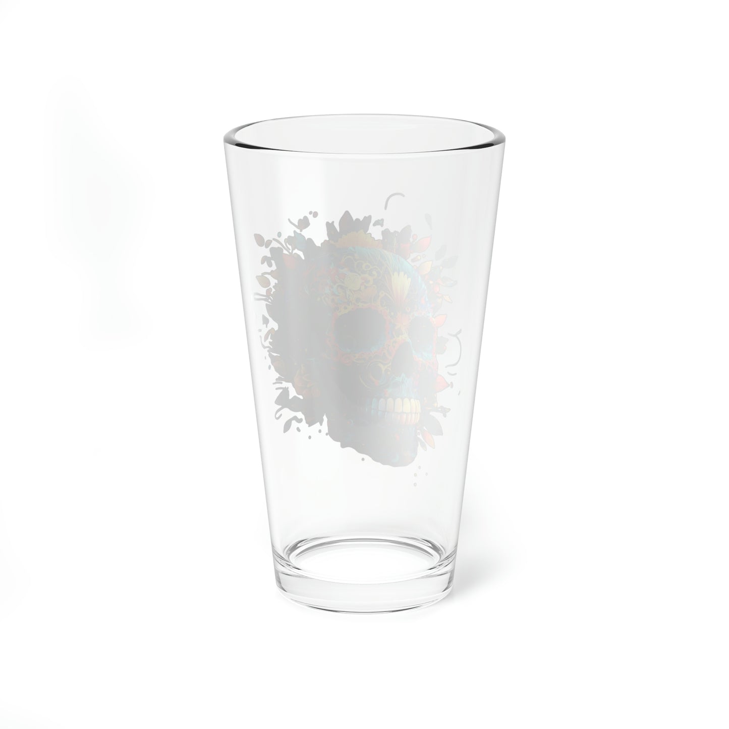 Blue Sugar Skull Mixing Glass, 16oz