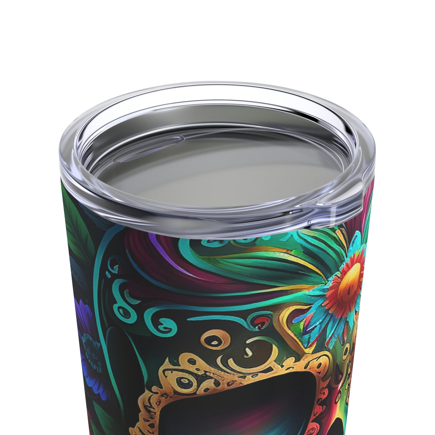 Flowered Sugar Skull Tumbler 20oz