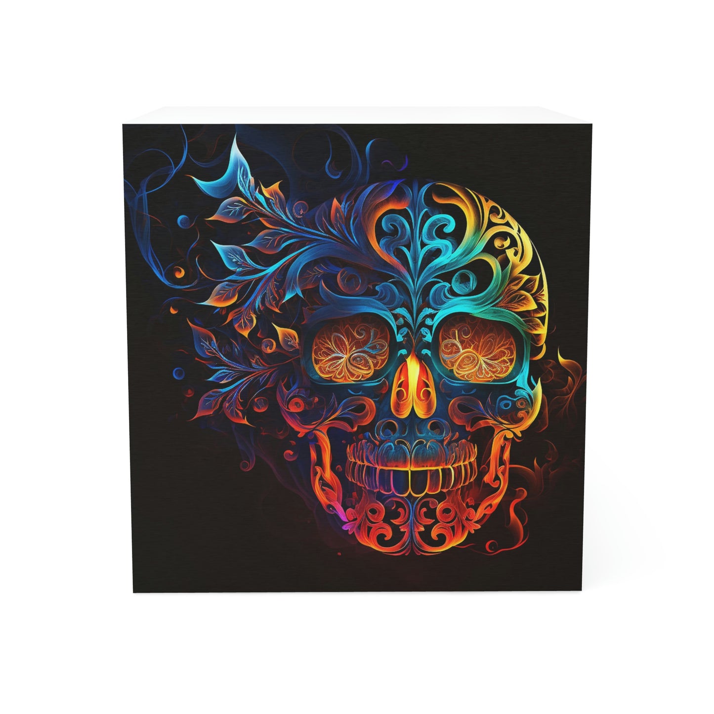 Elemental Flame Sugar Skull Note Cube