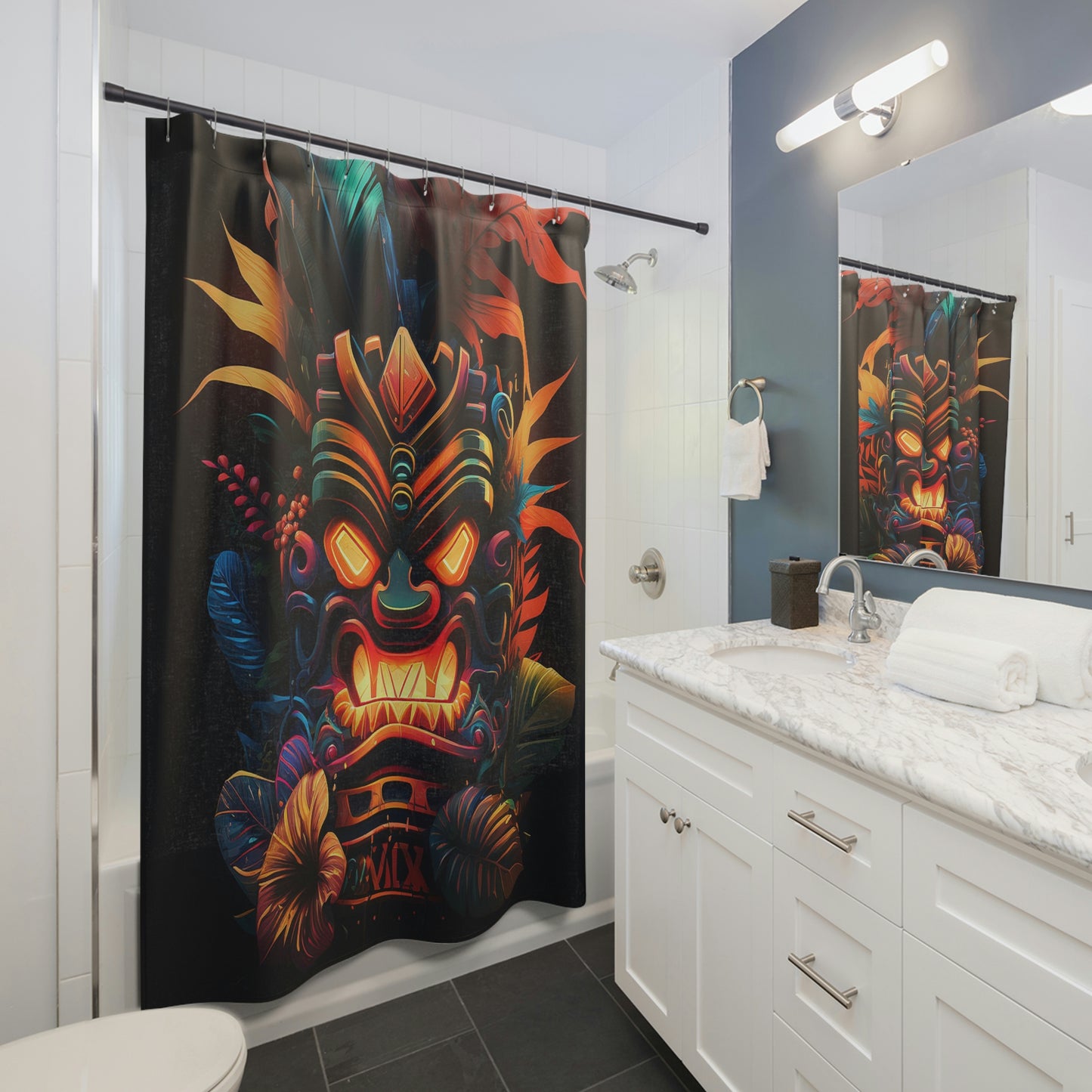 Fire Tiki Shower Curtains
