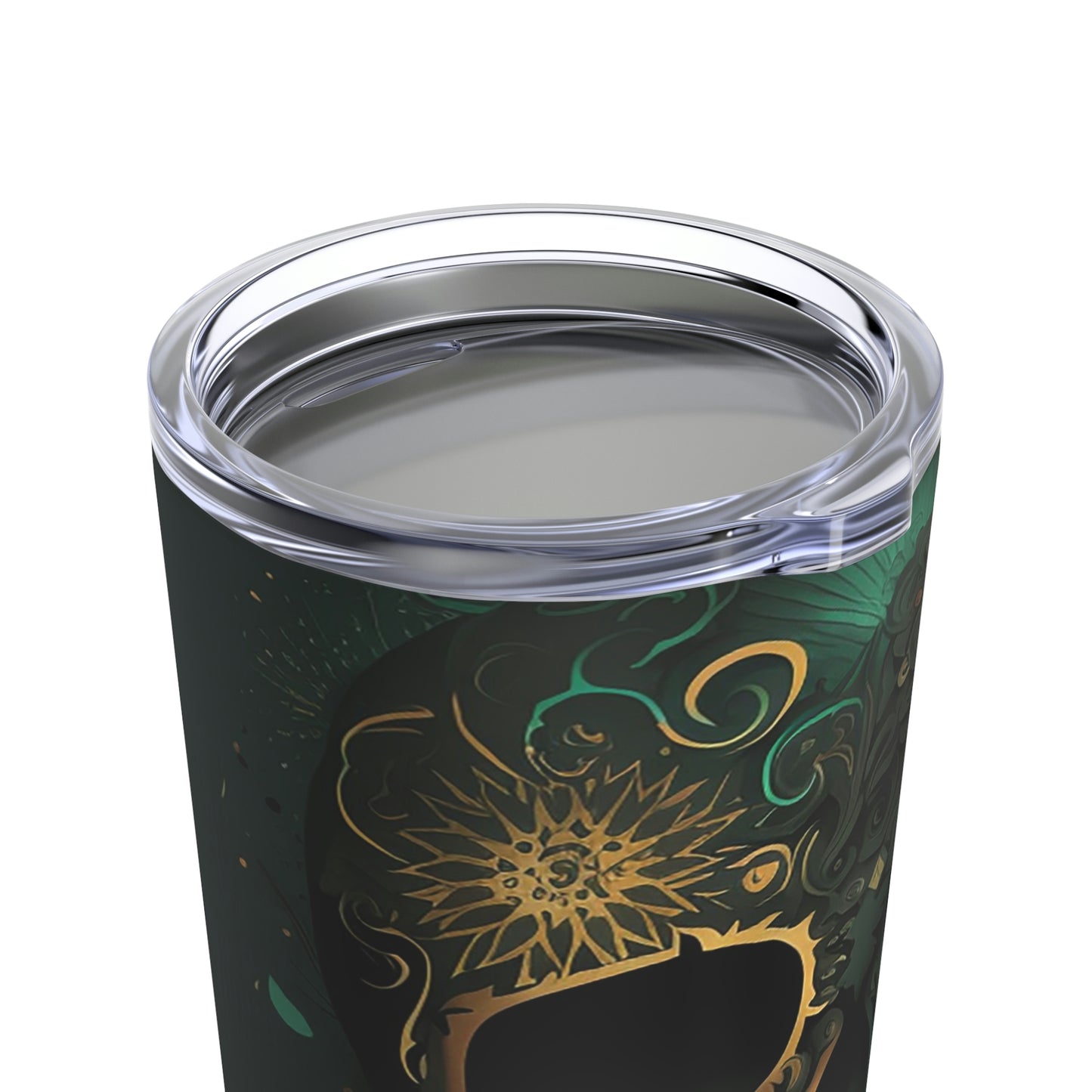 Green and Gold Skull Tumbler 20oz