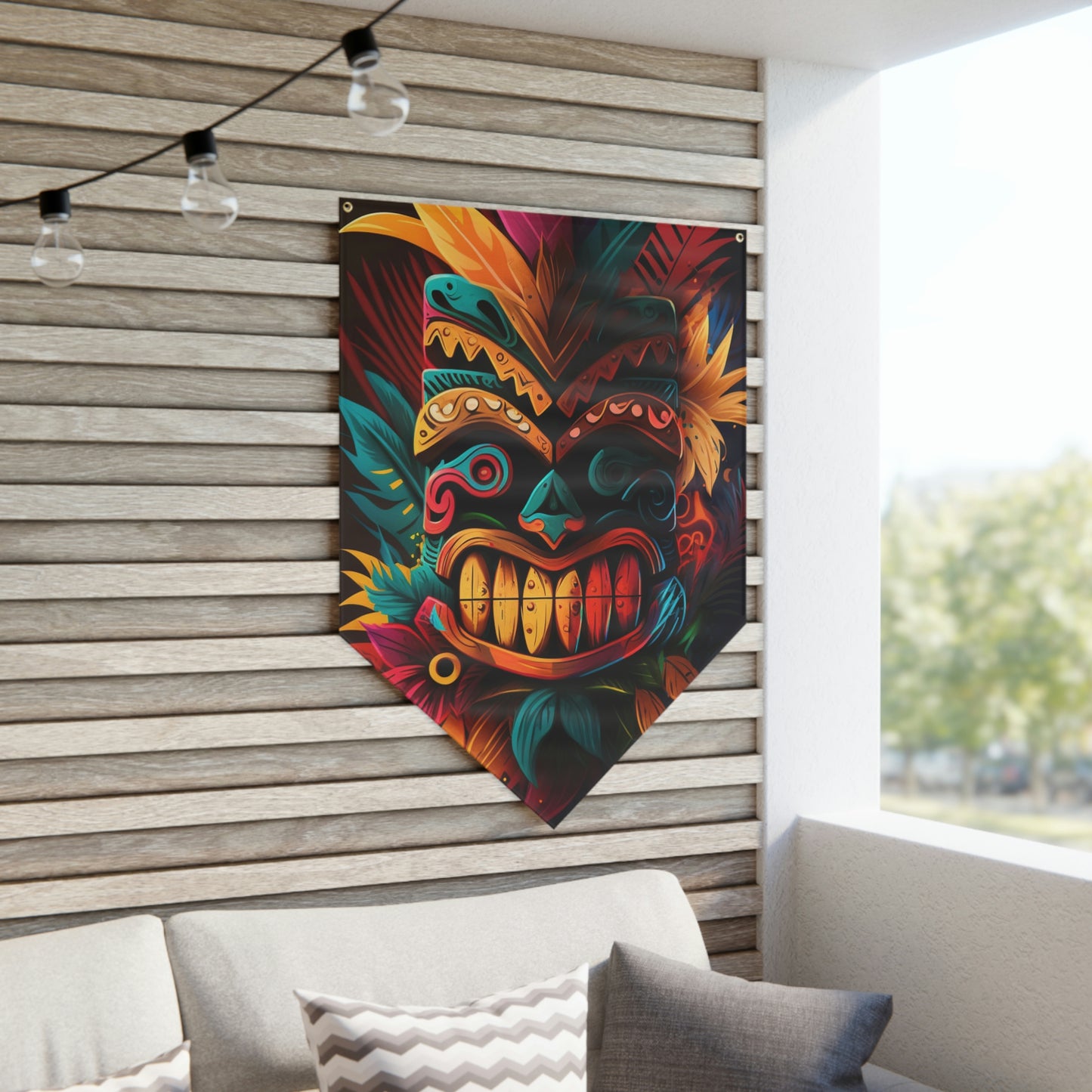 Feathered Tiki Pennant Banner