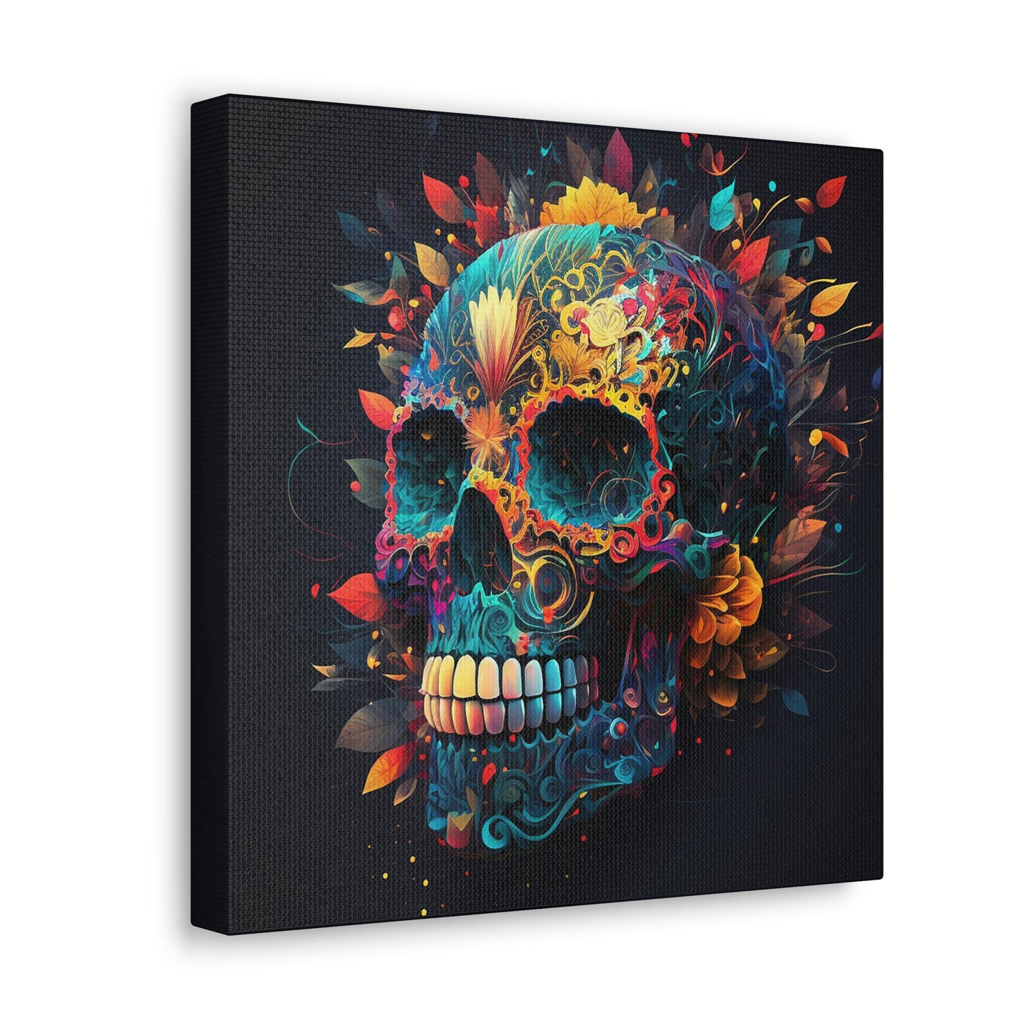 Blue Sugar Skull Canvas Gallery Wraps
