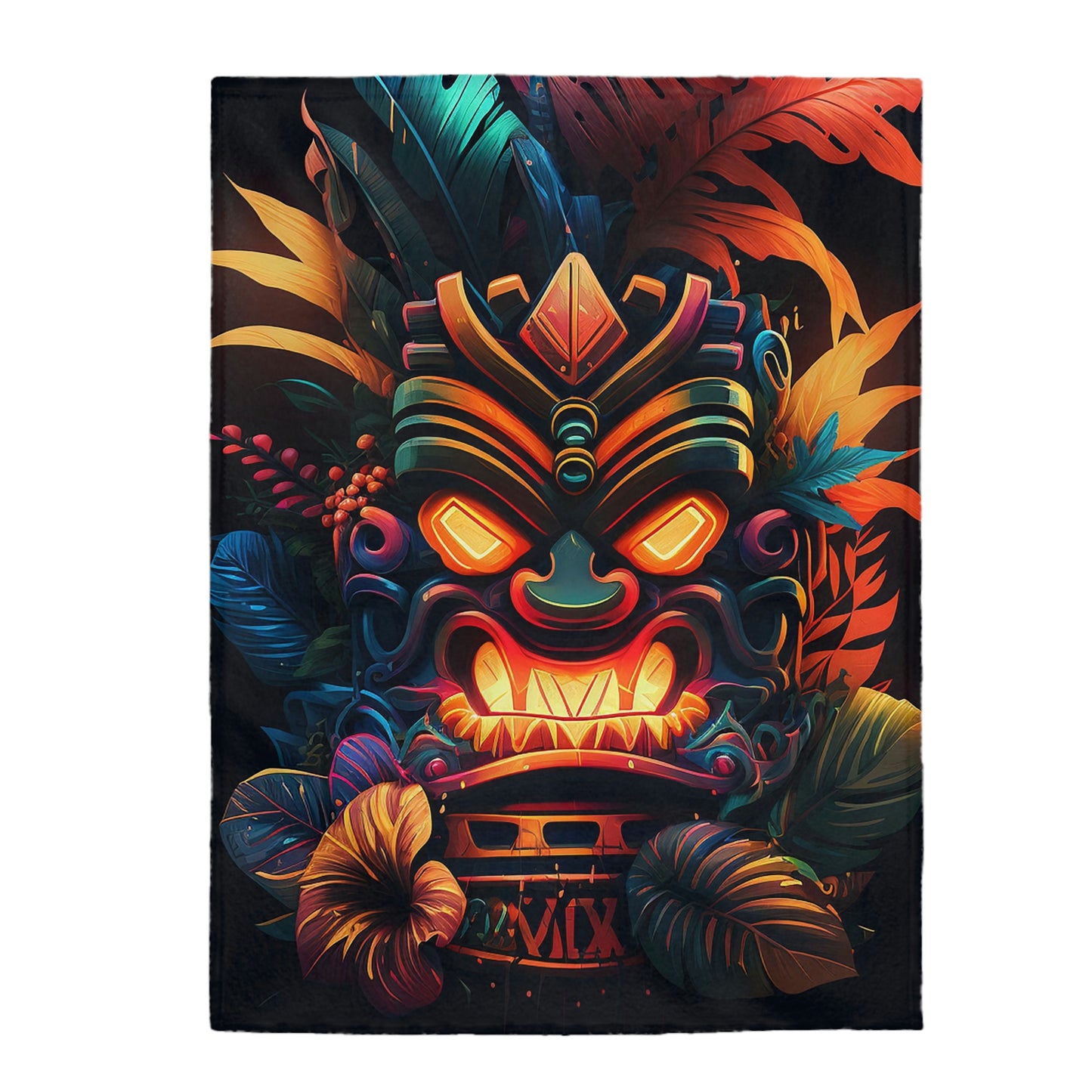 Fire Tiki Velveteen Plush Blanket