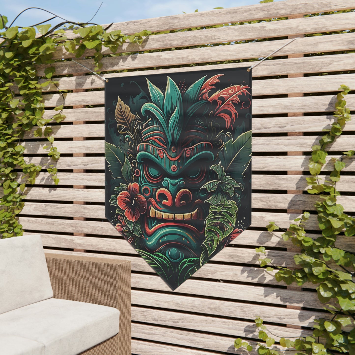 Green Tiki Pennant Banner