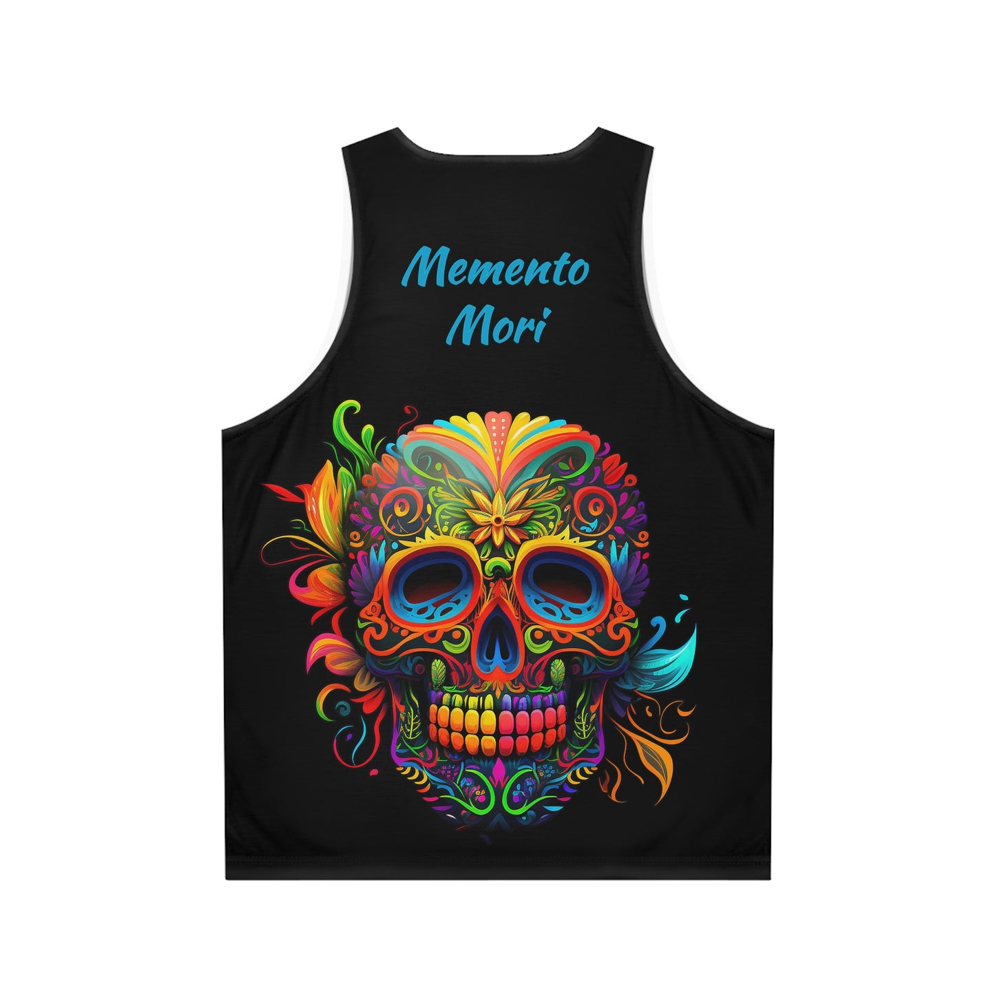 Neon Sugar Skull "Memento Mori" Unisex Tank Top (AOP)