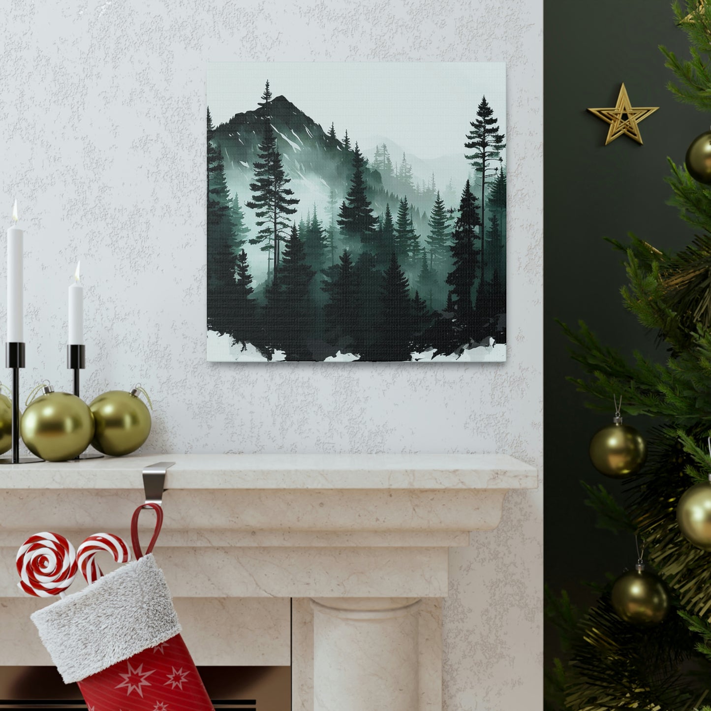 Misty Mountain Watercolor