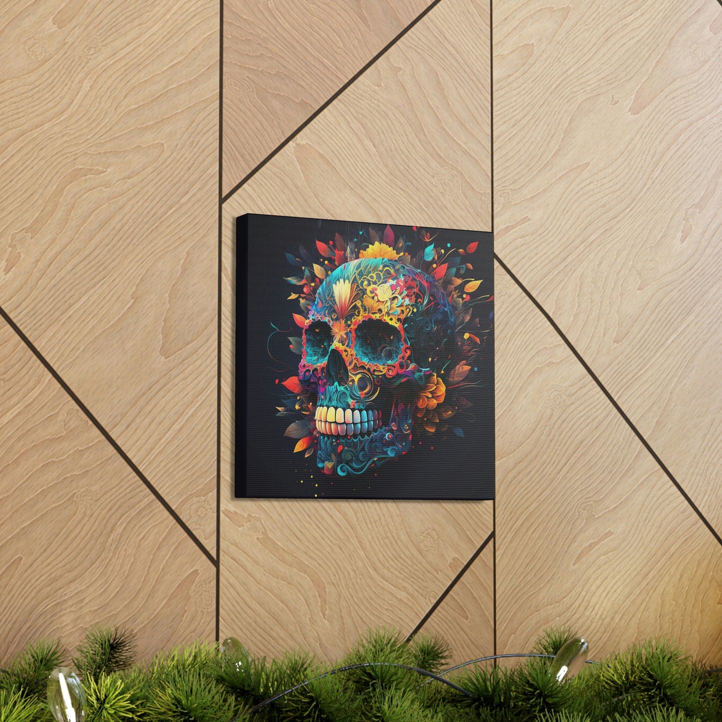 Blue Sugar Skull Canvas Gallery Wraps