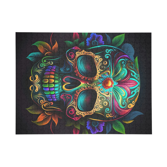 Flowered Sugar Skull Puzzle (96, 252, 500, 1000-Piece)