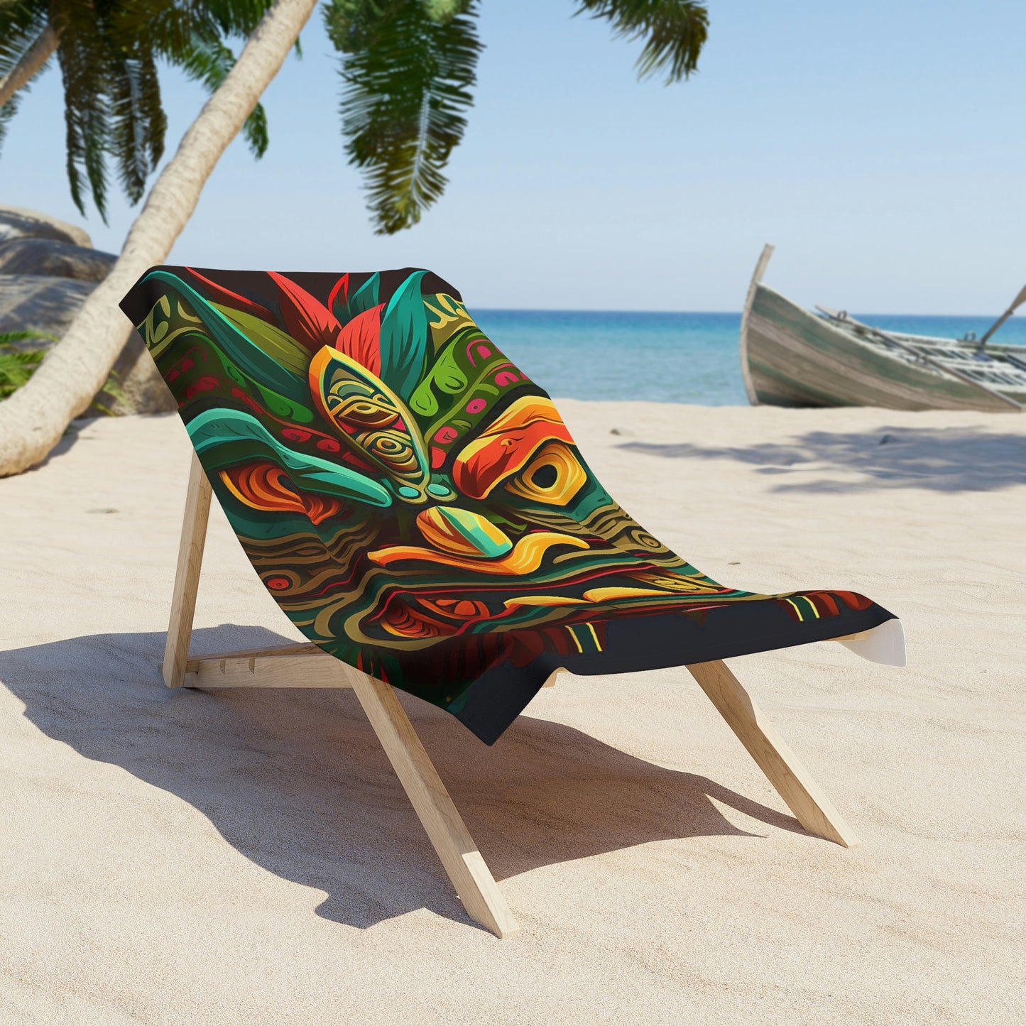 Horn Tiki Beach Towel