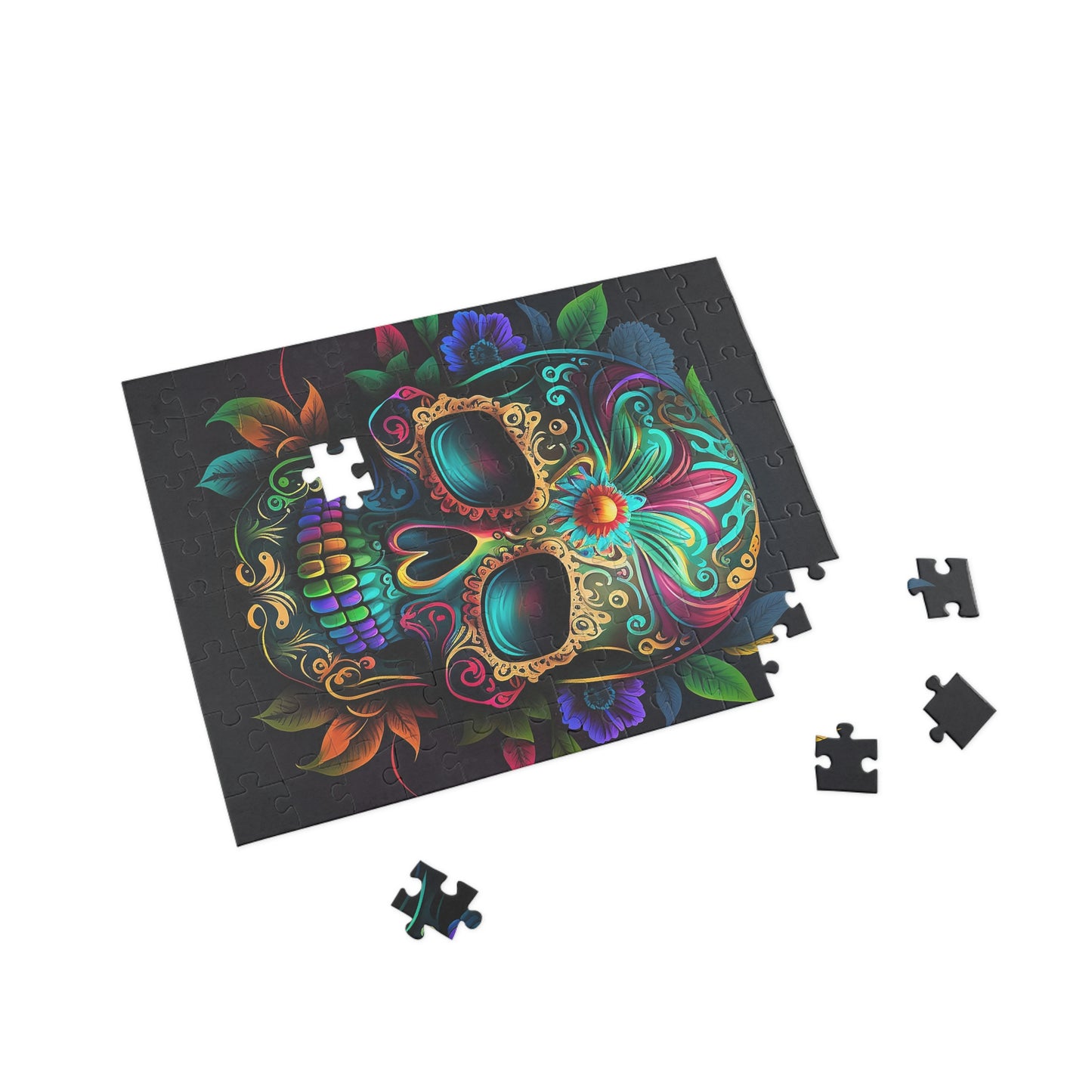 Flowered Sugar Skull Puzzle (96, 252, 500, 1000-Piece)
