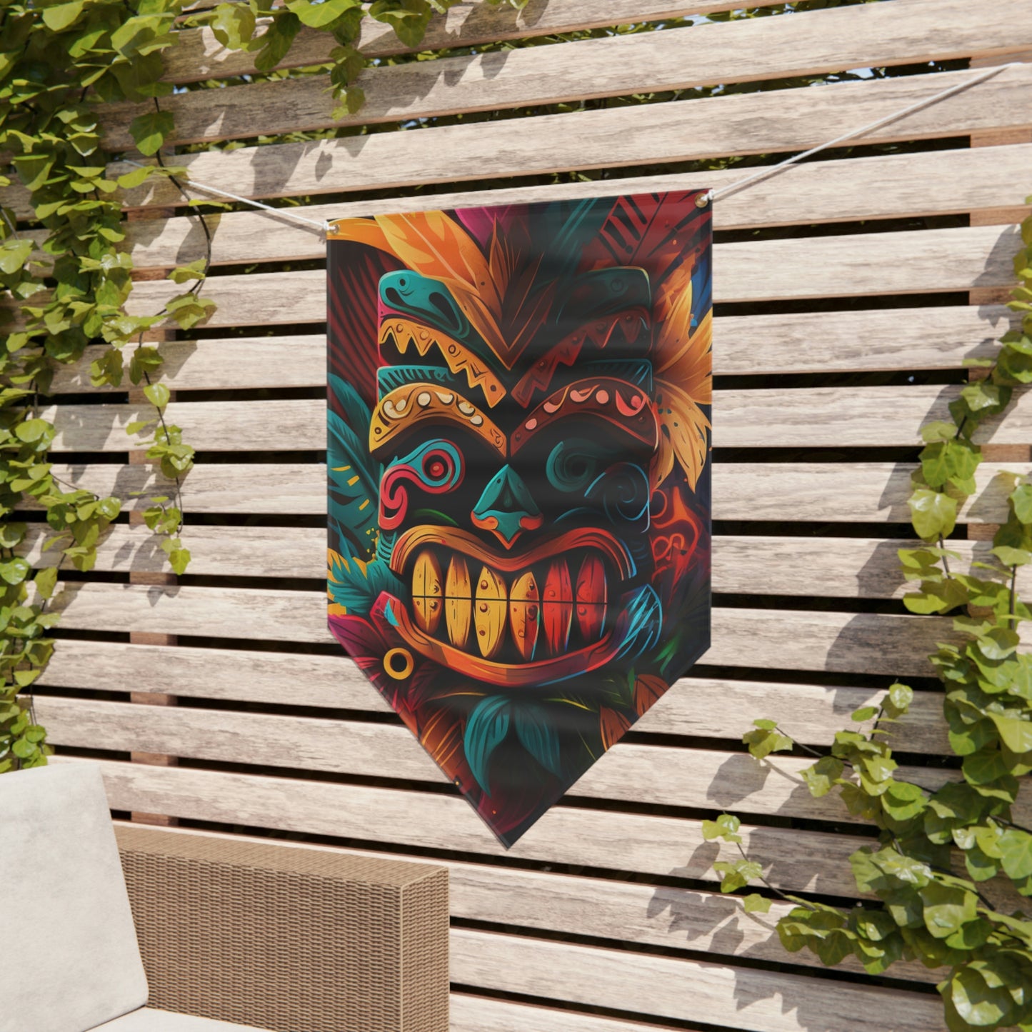Feathered Tiki Pennant Banner