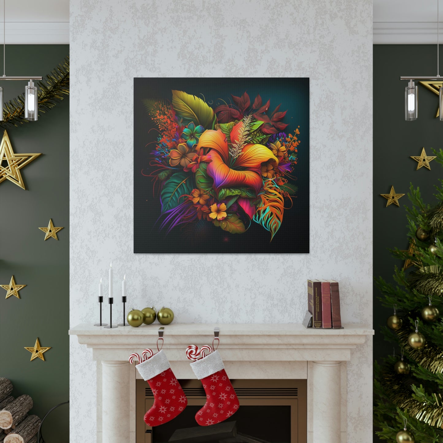 Polynesian Flowers Canvas Gallery Wraps