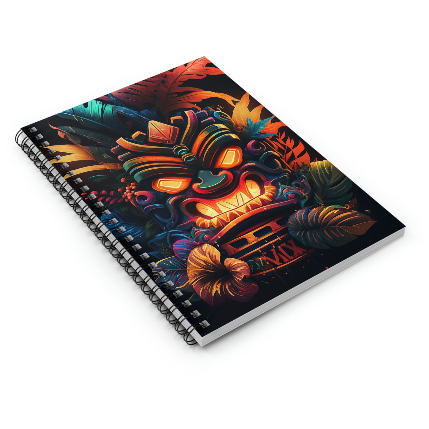 Fire Tiki Spiral Notebook - Ruled Line