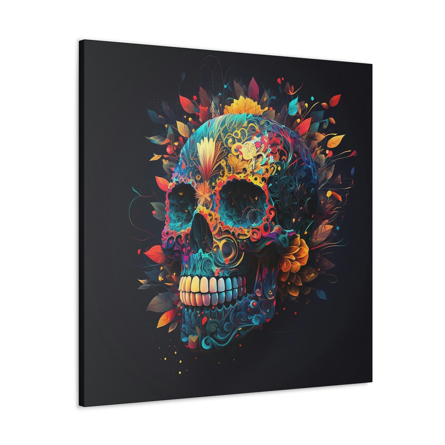 Blue Sugar Skull Canvas Gallery Wraps