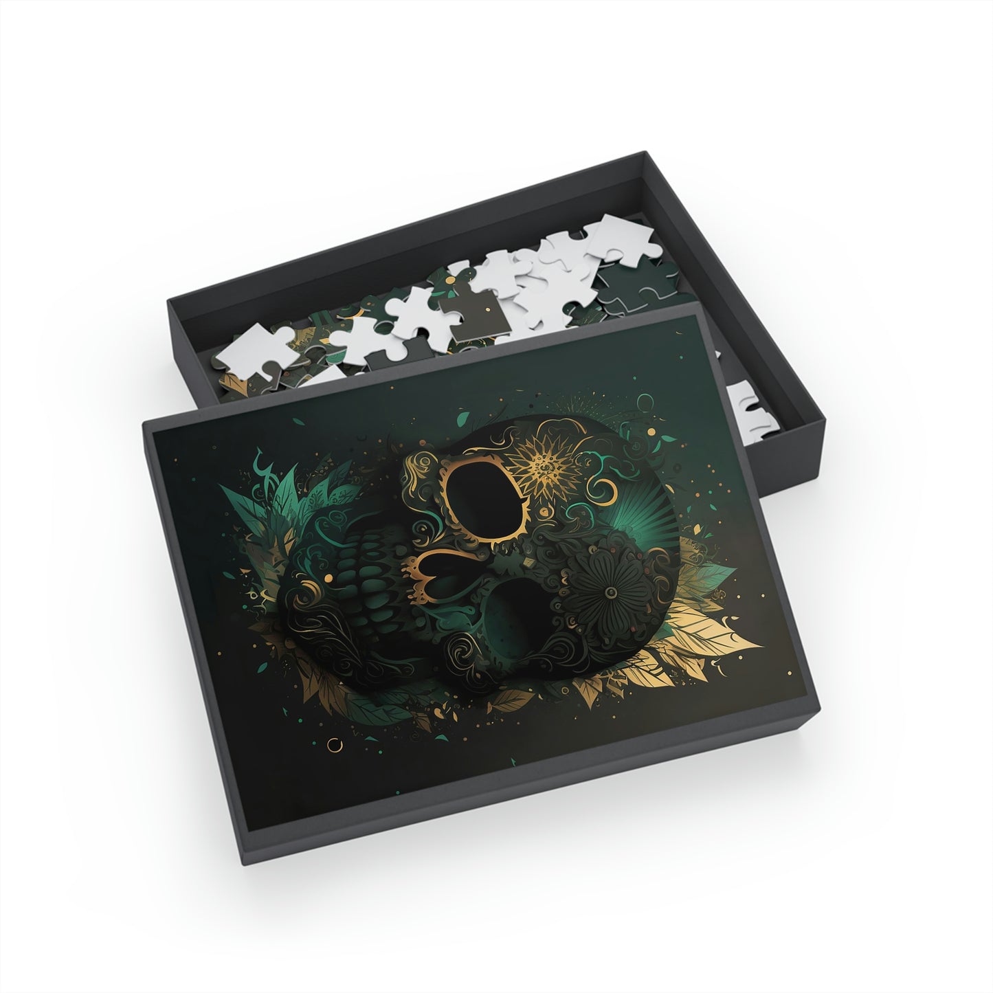 Green and Gold Skull Puzzle (96, 252, 500, 1000-Piece)