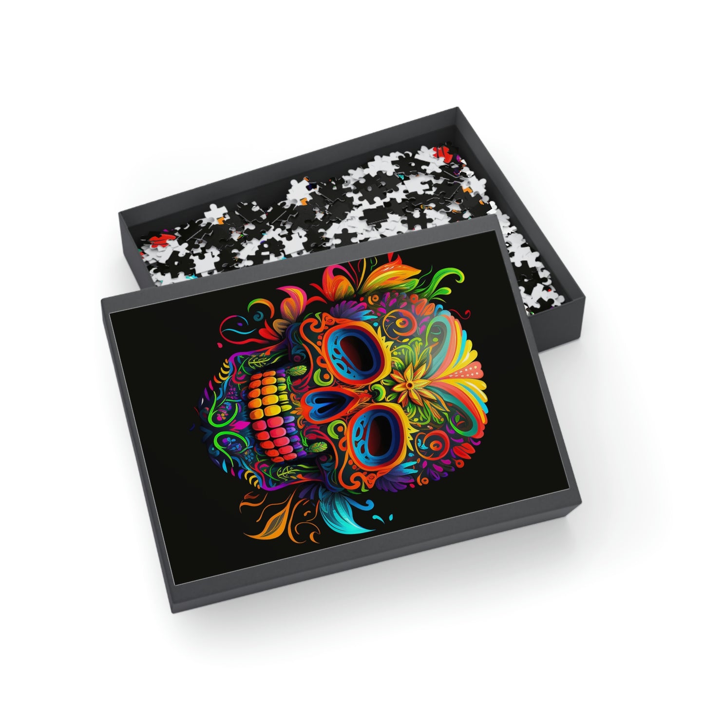 Neon Sugar Skull Puzzle (96, 252, 500, 1000-Piece)