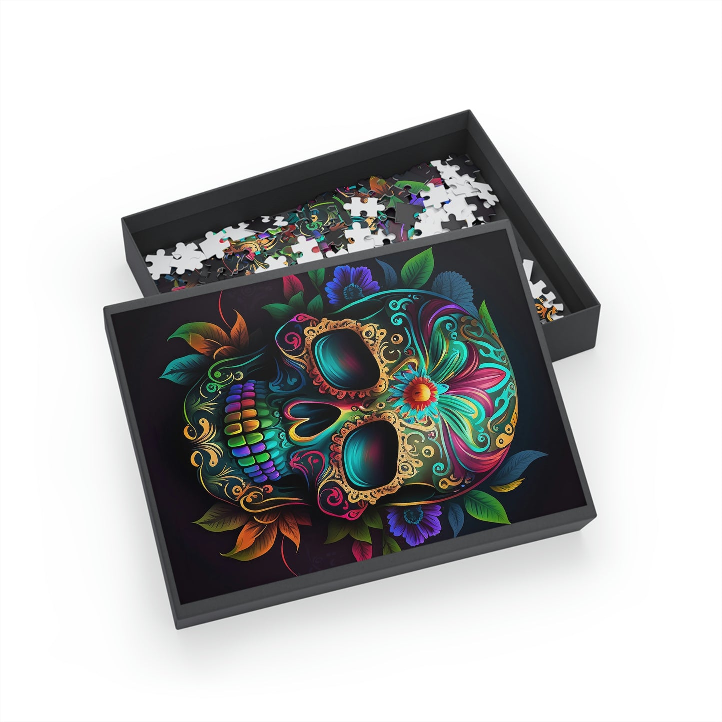 Flowered Sugar Skull Puzzle (96, 252, 500, 1000-Piece)