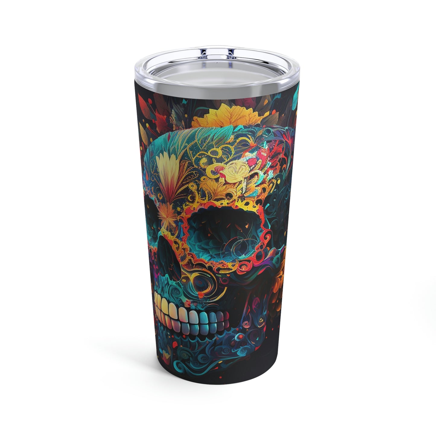 Blue Sugar Skull Tumbler 20oz