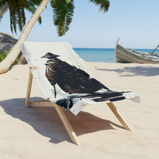 Forest Rain Watercolor Beach Towel