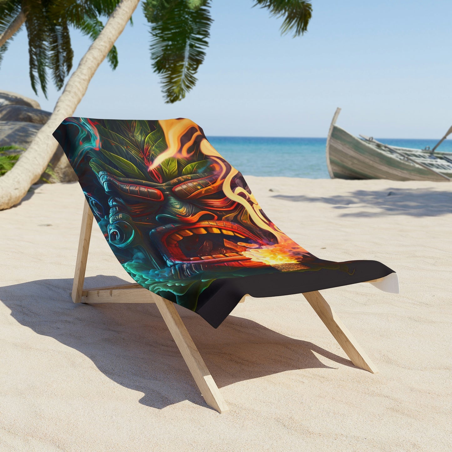 Possessed by Smoke Tiki Beach Towel