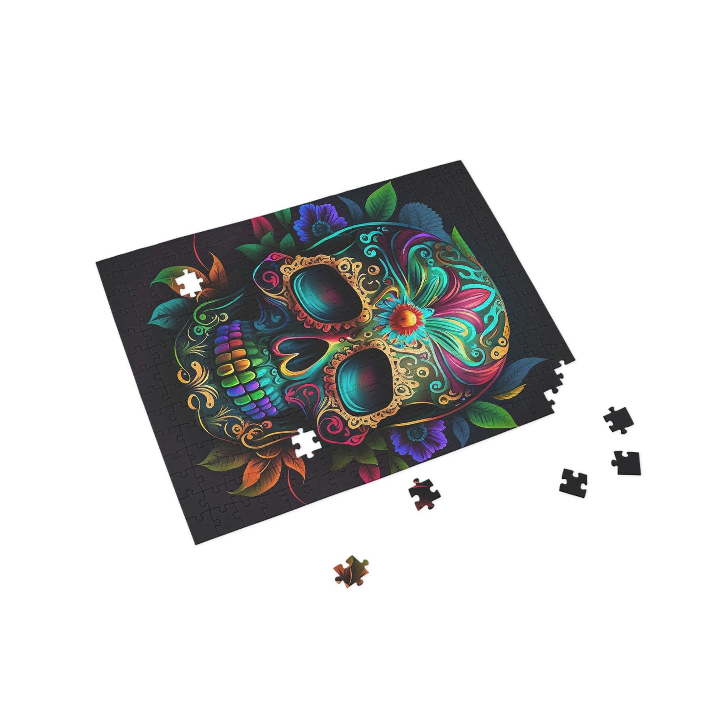 Flowered Sugar Skull Puzzle (96, 252, 500, 1000-Piece)