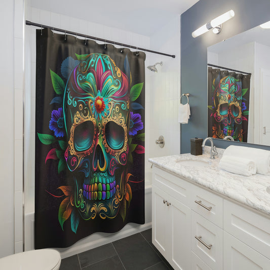 Flowered Sugar Skull Shower Curtains