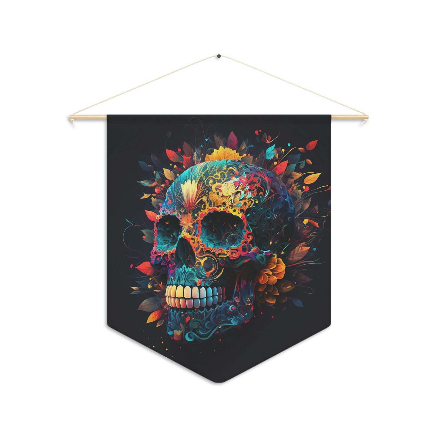 Blue Sugar Skull Pennant