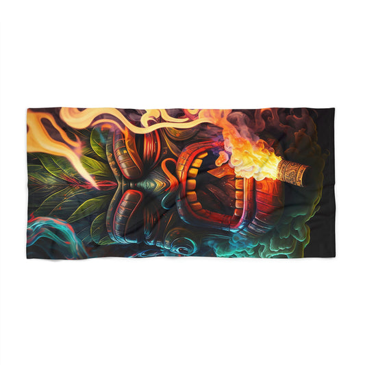 Possessed by Smoke Tiki Beach Towel