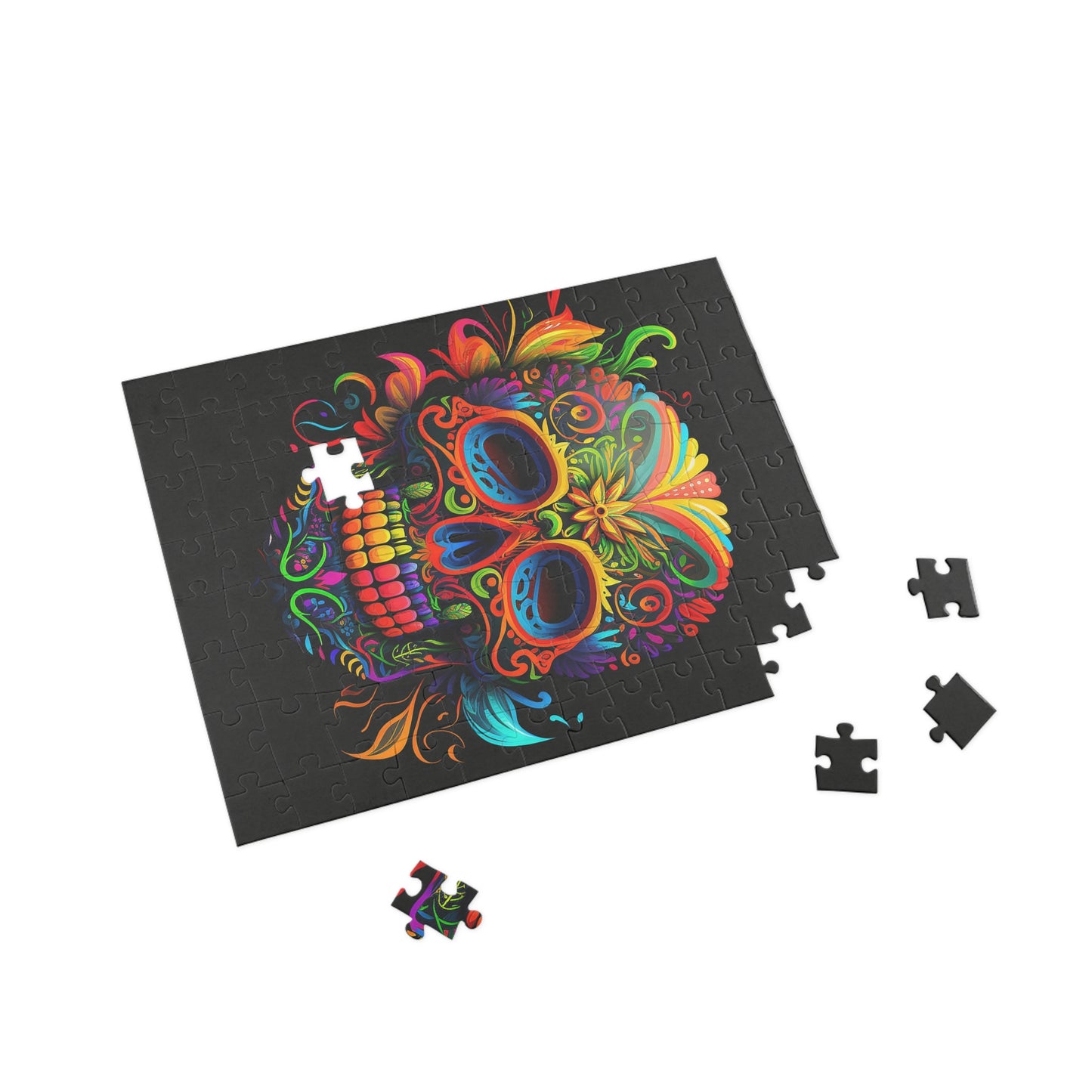 Neon Sugar Skull Puzzle (96, 252, 500, 1000-Piece)