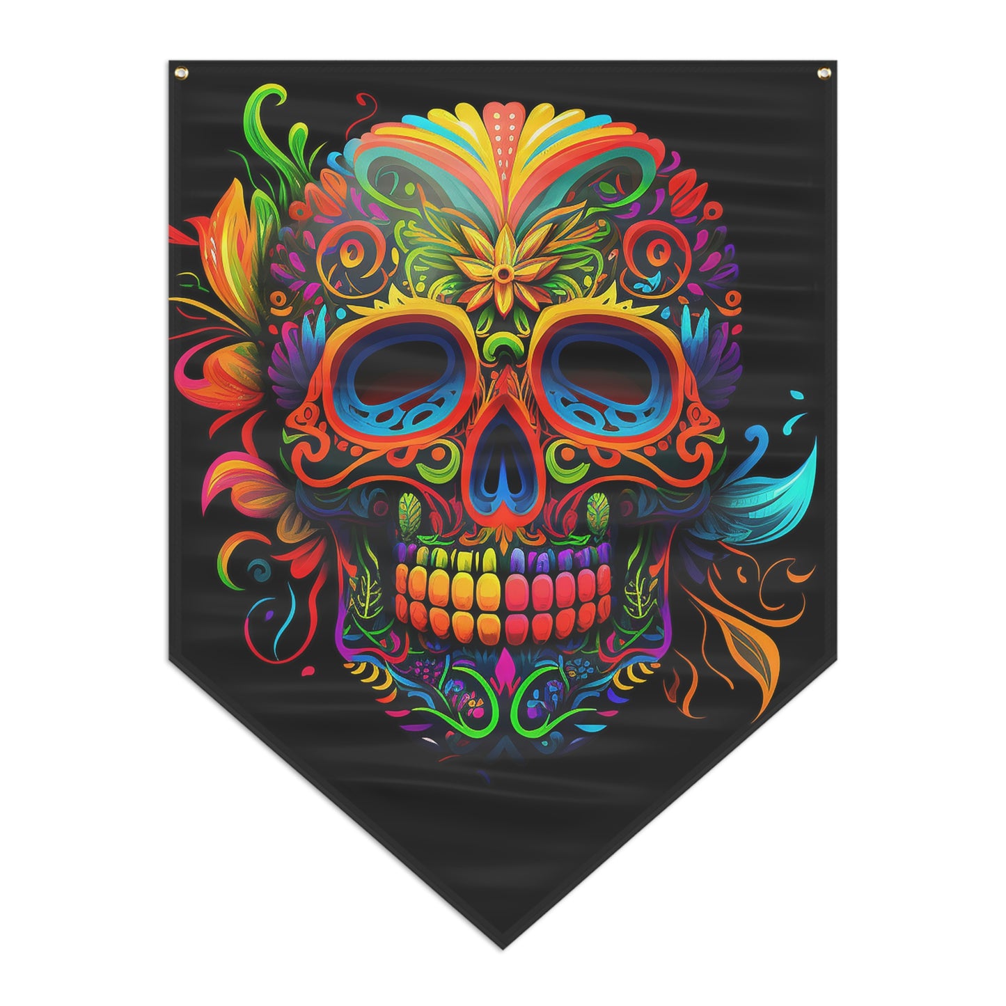 Neon Sugar Skull Pennant Banner