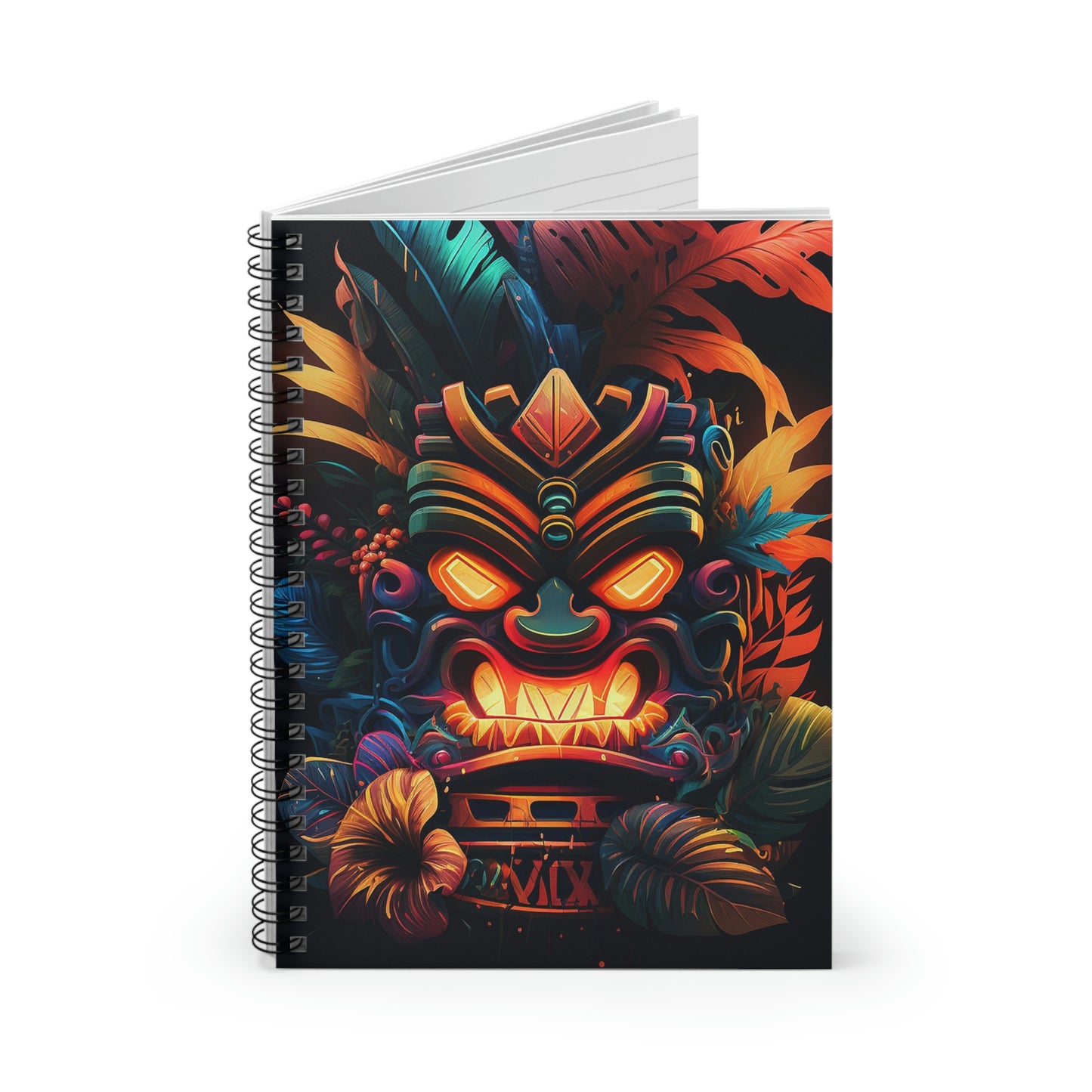 Fire Tiki Spiral Notebook - Ruled Line