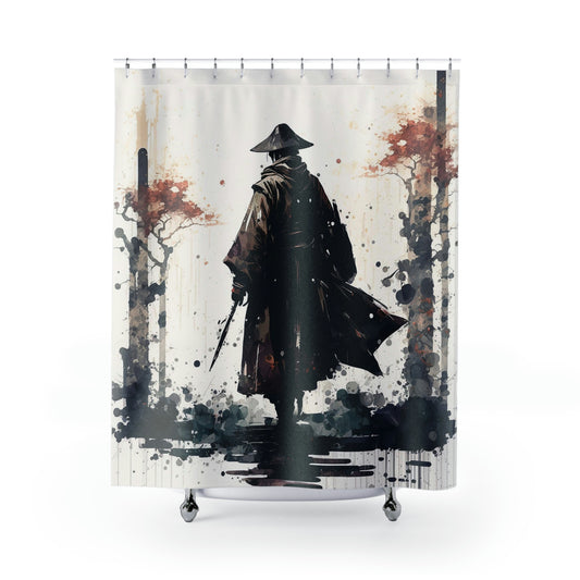 Forest Rain Watercolor Shower Curtains