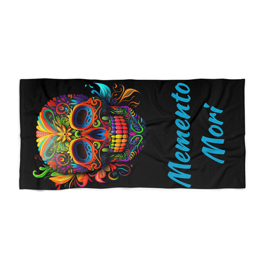 Neon Sugar Skull Beach Towel