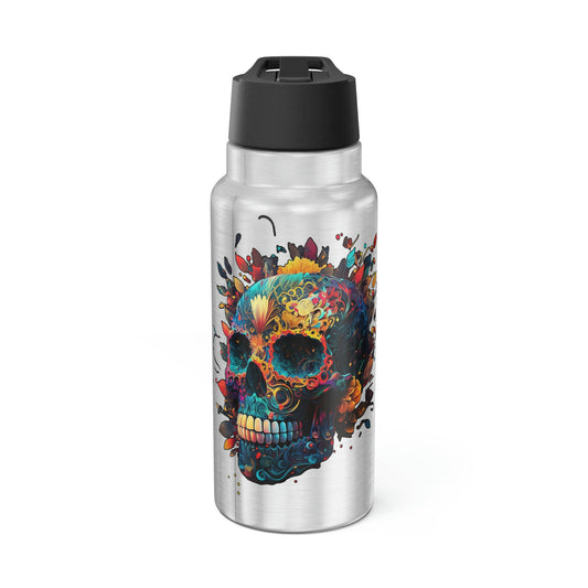 Blue Sugar Skull Gator Tumbler, 32oz