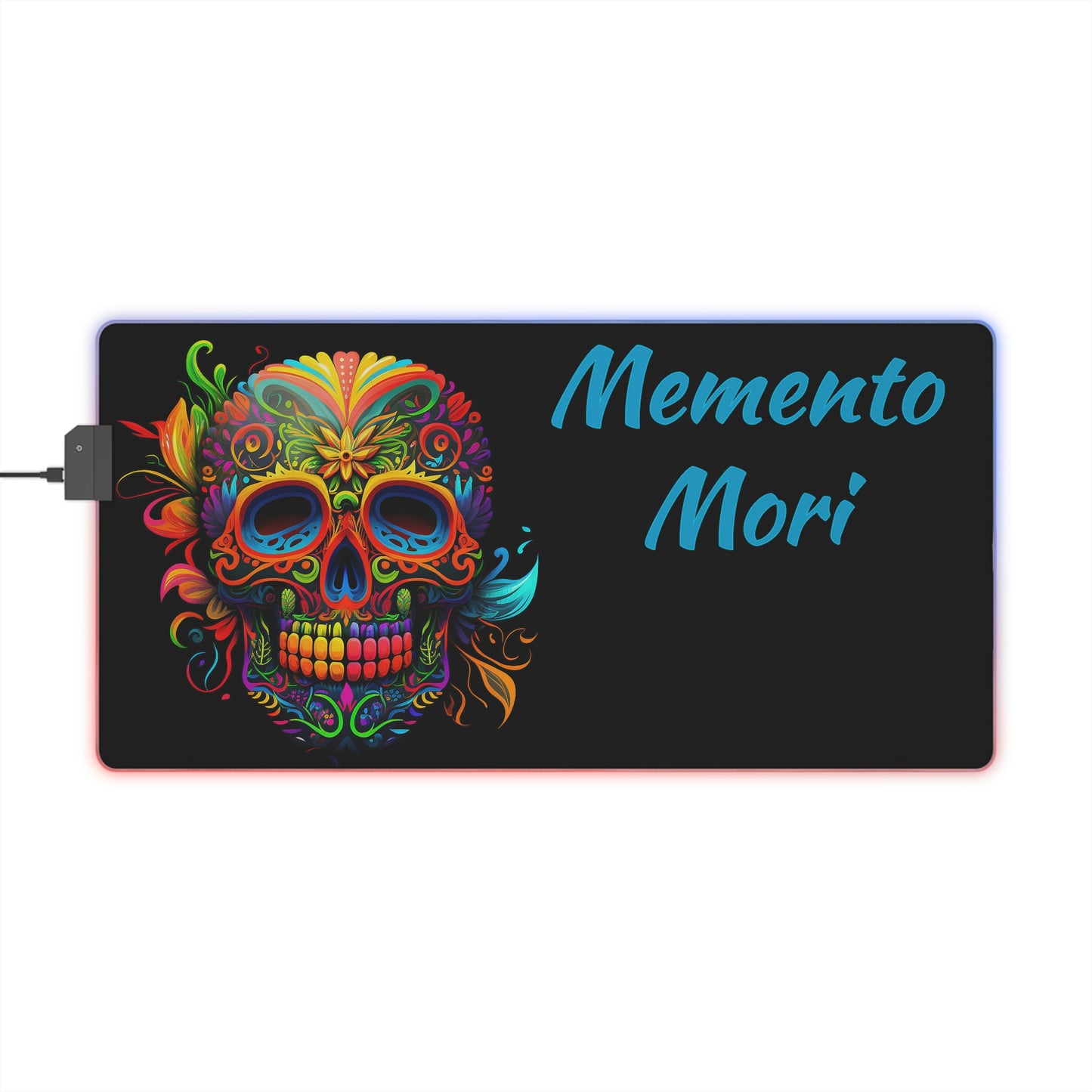 Neon Sugar Skull LED Gaming Mouse Pad