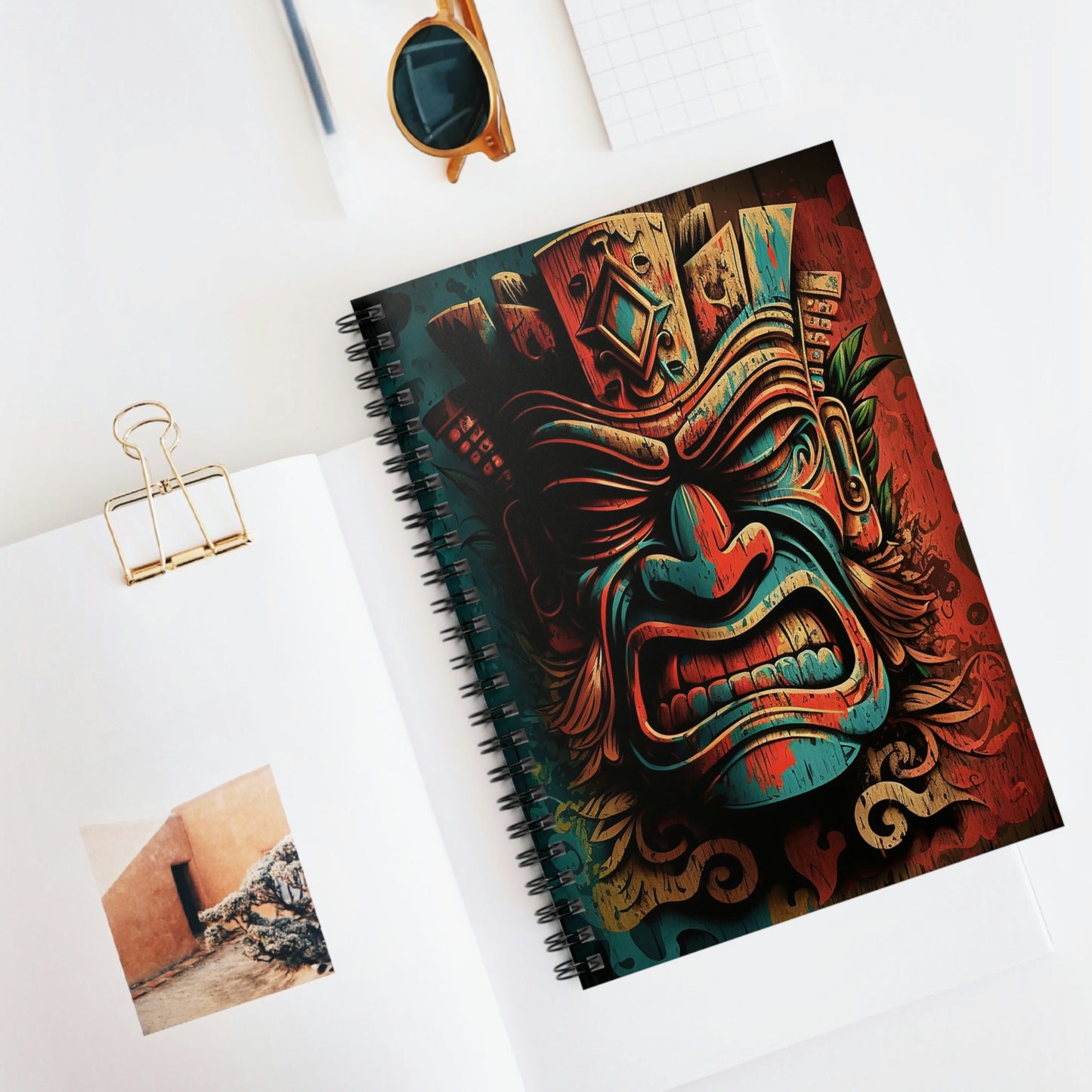 Angry Tiki Spiral Notebook - Ruled Line