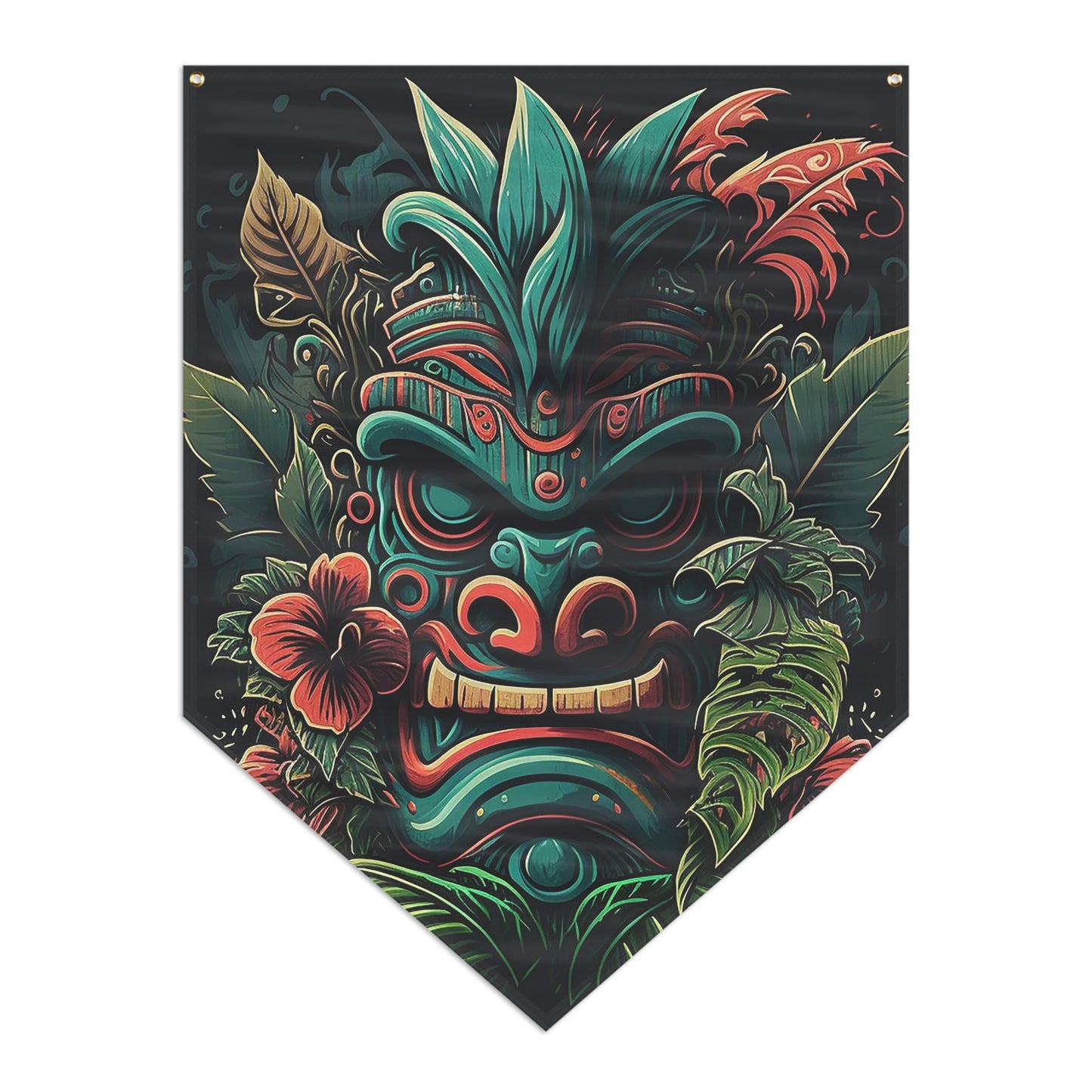 Green Tiki Pennant Banner