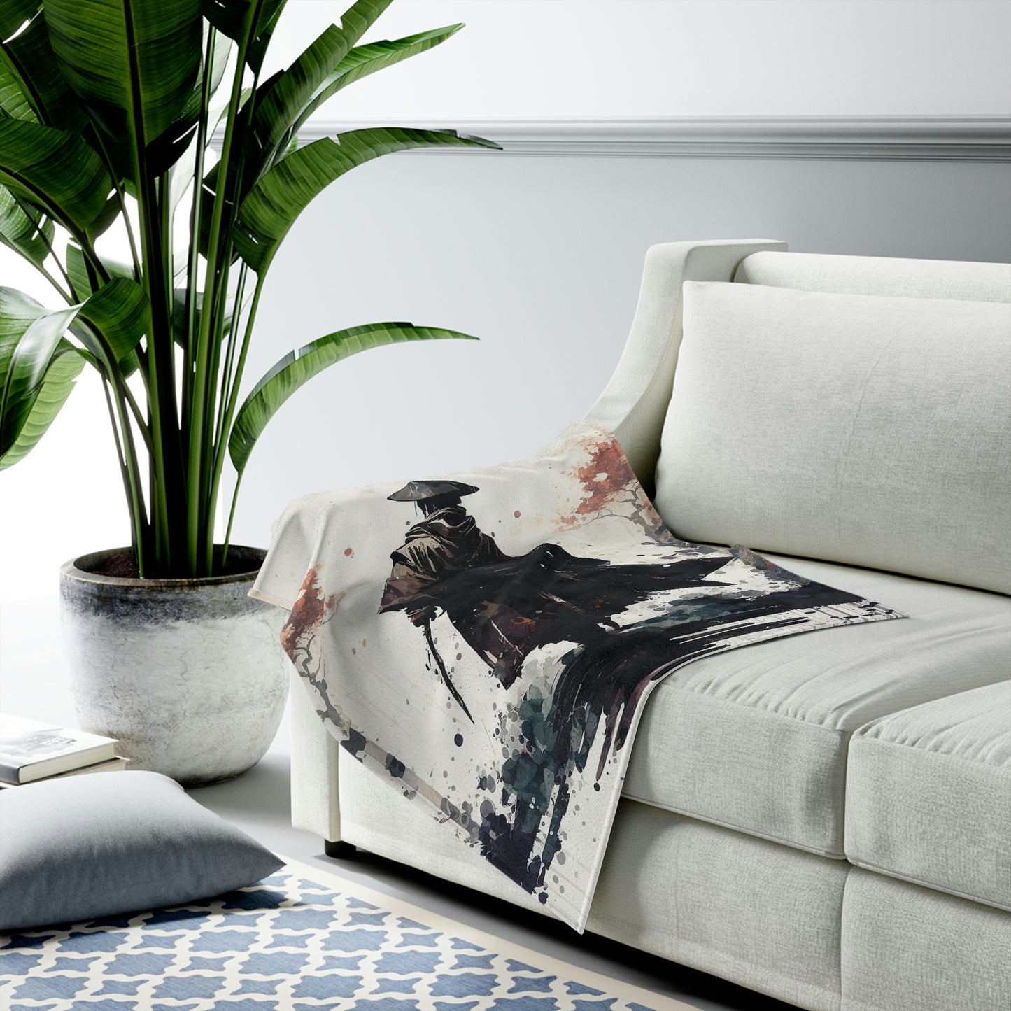 Forest Rain Watercolor Velveteen Plush Blanket