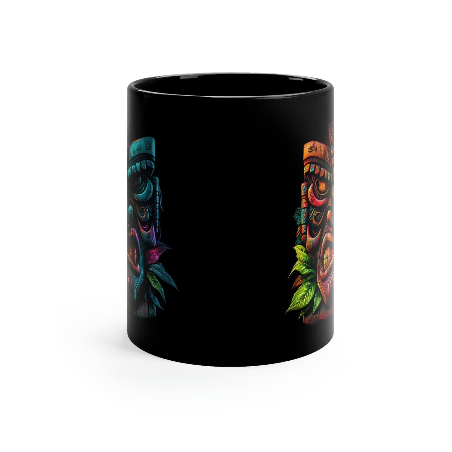 Two Face Tiki 11oz Black Mug
