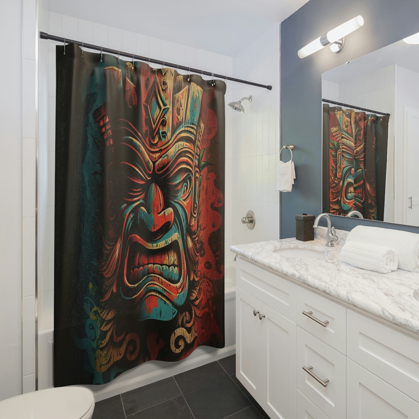 Angry Tiki Shower Curtains