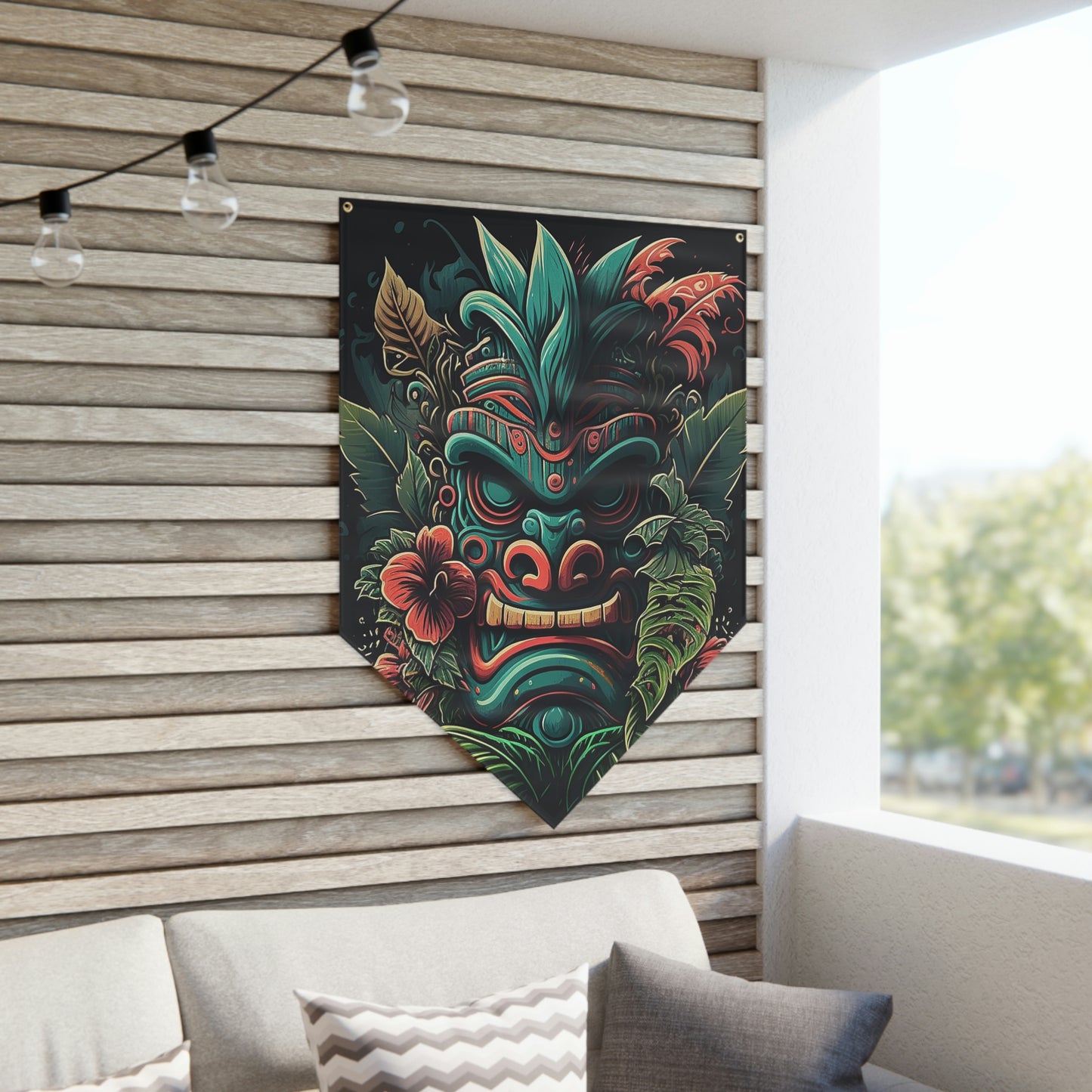 Green Tiki Pennant Banner